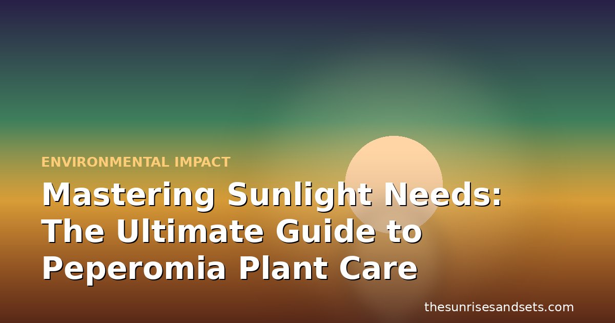 Mastering Sunlight Needs: The Ultimate Guide to Peperomia Plant Care