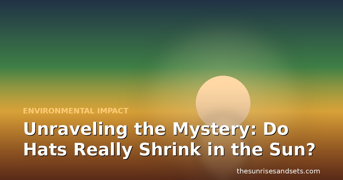 Unraveling the Mystery: Do Hats Really Shrink in the Sun?